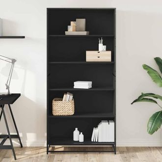 Berkfield Home Modern Bookcase Black 80.5x35x170.5 cm Engineered Wood