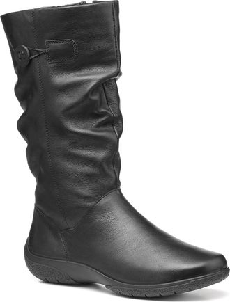 Hotter Derrymoore II Womens Mid-Calf Slouched Boot With Full Length Inside In Zip Soft Leather Wide EE Fit 6 UK