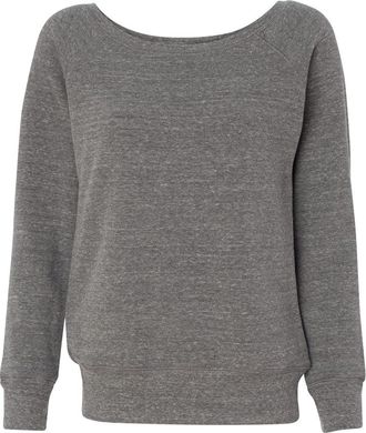 Bella + Canvas Womens Sponge Fleece Wide Neck Sweatshirt