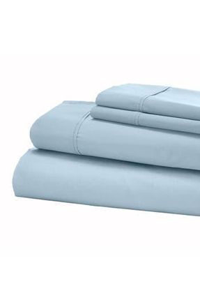 Modern Threads Solid 400 Thread Count Egyptian Cotton Sheet Set in Light Blue at Nordstrom Rack, Size Queen