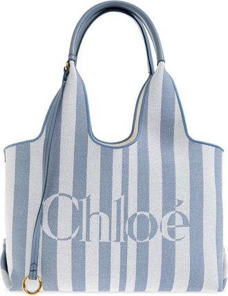 Chlo&eacute; Stripy Small Bag - Dames - Shoppers - Blauw - ONE Size - Katoen - Tassen