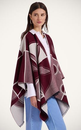 La DoubleJ Poncho in Eclipse Placée Bordeaux at Nordstrom, Size One Size It