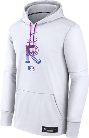 Nike Mens Kansas City Royals Authentic Collection City Connect Nike Therma MLB Pullover Hoodie in White | NAC30I7UROY-YQN