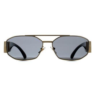 Versace Rectangle Unisex Gold Dark Grey VE2287 Metal - One Size