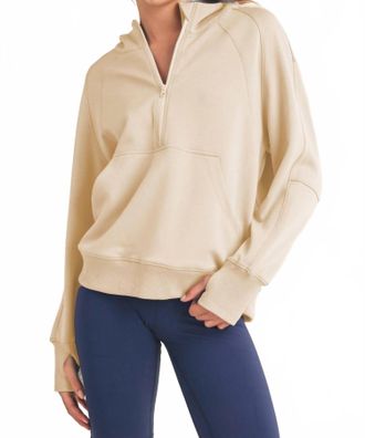 Yelete Scuba Quarter-Zip Hoodie - Plus In Oatmeal