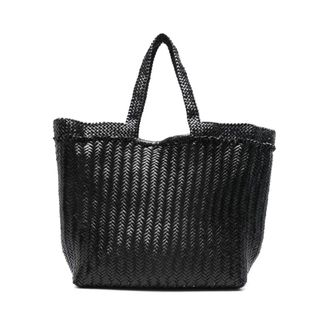 Dragon Diffusion Shopping Bags, female, Black, ONE SIZE, Black Woven Leather Tote Bag