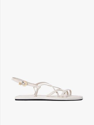 Tommy Hilfiger Sandalias planas de piel con tiras cruzadas