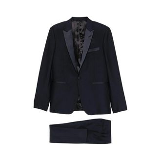 Reveres 1949 Single Breasted Suits, male, Blue, Size: M Single-breasted Pinstripe Waistcoat