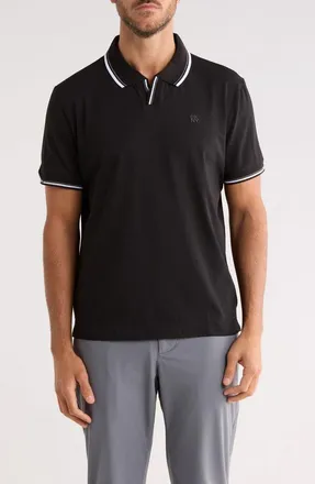 DKNY Jory Johnny Collar Polo in Black at Nordstrom Rack, Size X-Large
