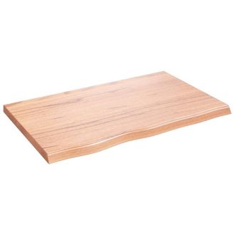 Berkfield Home Table Top Light Brown 80x50x(2-4) cm Treated Solid Wood Oak
