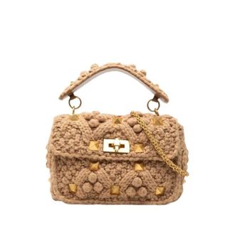 Valentino Pre-owned Borsa a Mano in Tessuto Borchiato - - Pre-owned - Donna - Beige - ONE SIZE