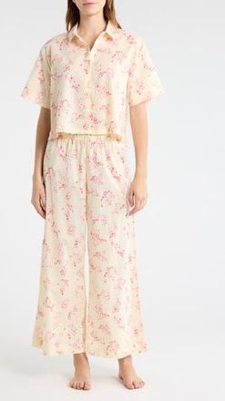 Abound Lightweight Cotton Pajamas in Yellow Fade Floral at Nordstrom Rack, Size X-Large