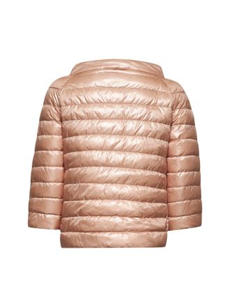 Herno Womens Ultralight Nylon Reversible Cape, Pink Polyamide Puffer Jackets