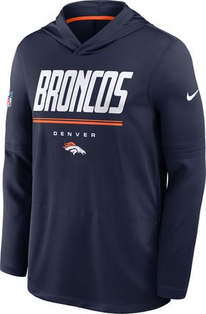 Nike Denver Broncos Sideline Nike Mens Dri-FIT NFL Long-Sleeve Hooded Top in Blue | 03B9061K8W-TG4