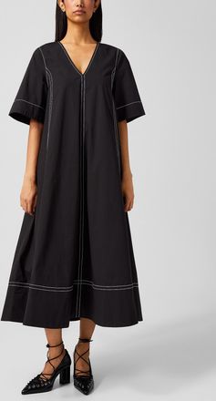 Ganni Womens Poplin V-neck dress