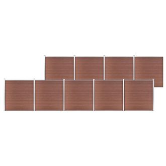 vidaXL Valla De Jard&iacute;n De Wpc Marr&oacute;n 1564x186 Cm Vidaxl