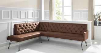 Exxpo Sofa Fashion Eckbank »Doppio, Chesterfield Optik, komfortabel und bequem, hohe Designfüsse« Frei im Raum stellbar