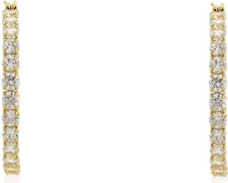 Swarovski Matrix Gold-Tone Plated Hoop Earrings