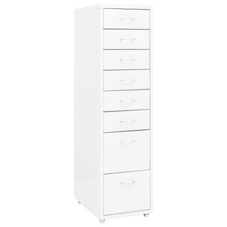 Berkfield Home Mobile File Cabinet White 28x41x109 cm Metal | Size: 28 x 41 x 109 cm