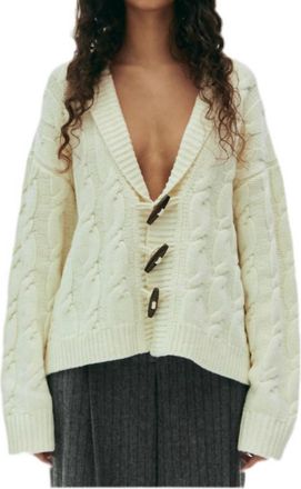 The Garment Como Cable Cardigan In Ivory