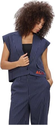 ALIX The Label Alix The Label, Jassen, Dames, Blauw, S, Leer, Gilet