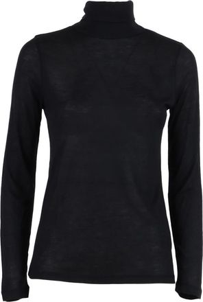 Majestic Filatures Turtleneck T-shirt met lange mouwen - Dames - Coltruien - Zwart - L - Truien & Vesten