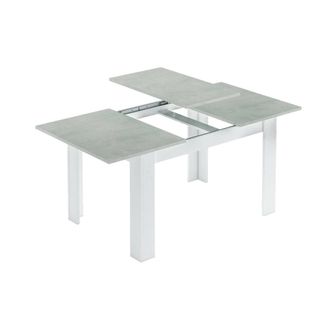 Dmora Mesa extensible imitaci&oacute;n madera hormig&oacute;n, blanco 190x90h78 cm