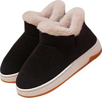 Generic Size 6 Boots Slippers for Women Men Winter Home Plush Warm Booties Ankle Bootie Slipper House Shoes Indoor Outdoor Comfy Fleece Lined Memory Foam Slip