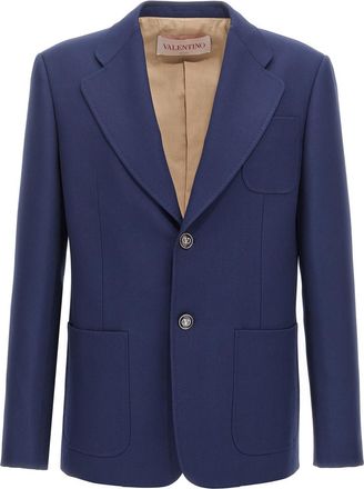 Valentino Blue Single-breasted Blazer