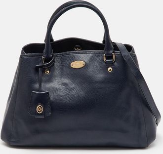 Coach Navy Blue Leather Margot Carryall Satchel