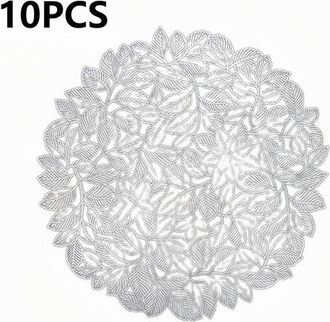 OEM 10 Manteles Individuales, Aislamiento T&eacute;rmico De Pvc, Antideslizantes, Lavables, Posavasos, Decoraci&oacute;n De Mesa (plateados)