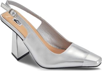 Ninety Union Jane Cap Toe Slingback Pump in Silver at Nordstrom Rack, Size 13