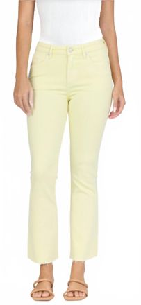 Dear John Denim Jeanne Raw Hem Flare Jeans In Wax Yellow