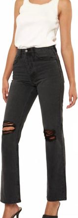 Kancan Dixon Ultra High Rise 90S Jeans In Black Stone Wash