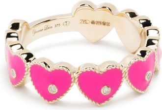 Yvonne Léon 9K Yellow Gold Alliance Heart Diamond Ring - Womens - 9kt Yellow Gold