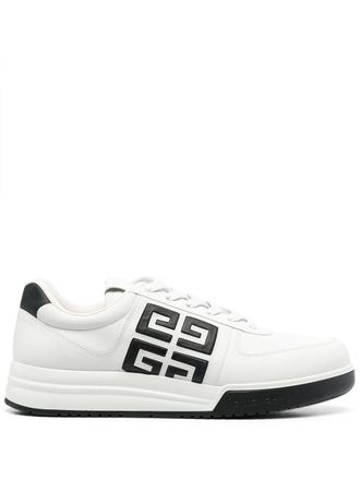 Givenchy contrasting-logo leather sneakers - White