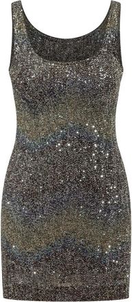 Missoni Caperdoni Kort Jurk - Dames - Feestkleedjes - Bruin - S - Pailletten - Kleedjes