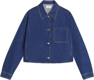 Maison Kitsun&eacute; Denim Cropped Jacket - Dames - Spijkerjassen - Blauw - XS - Denim - Jassen
