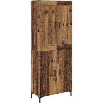 vidaXL Aparador Alto 2 Pcs Madera Envejecida Madera De Ingenier&iacute;a Vidaxl