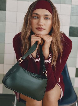 Simons Womens Gold-hardware leather evening bag Exclusive collection from Italy