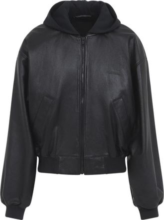 Balenciaga Patched Hooded Jacket - Heren - Leren en Su&egrave;de Jassen - Zwart - M - Katoen - Jassen