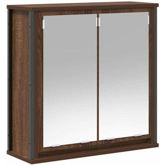 vidaXL Pensile da Bagno con Specchio Rovere Marrone 60x21x60 cm - Vidaxl