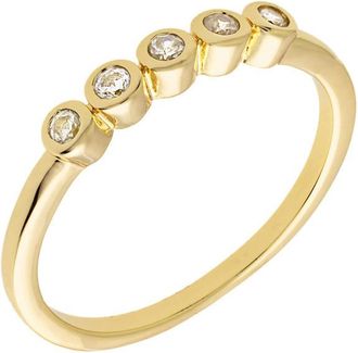 Sole du Soleil Marigold Collection Womens 18k YG Plated Stackable Bezel Fashion Ring Size 5