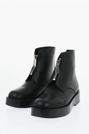 Bottega Veneta Leather Ankle Boots TORINO with Front Zip size 42