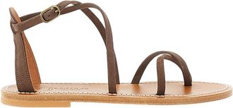 K.Jacques Brown Katano Leather and Suede Sandals