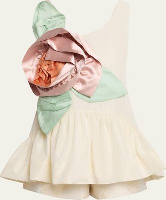 Simone Rocha Pressed Rosette Bubble Peplum Top