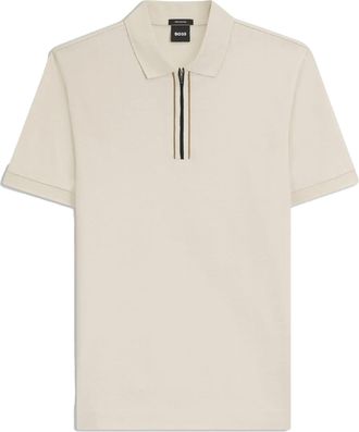 HUGO BOSS Heren H-Paras 65 Quarter Zip Poloshirt (Wit)