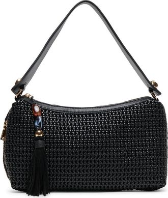 Dolce Vita Zaria Woven Faux Leather Shoulder Bag in Black at Nordstrom