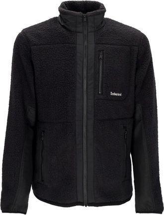 Timberland Zwarte Sherpa Fleece Jas met Versterkte Inzetstukken - Heren - Vesten met rits - Zwart - S - Polyester - Hoodies & sweatvesten