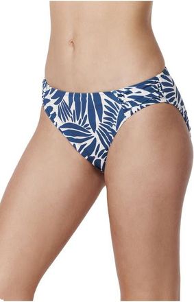 Gottex Comeback Mid Rise Swim Bottom in Petrol-White at Nordstrom, Size 10